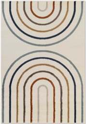 Rackhams Adventures Kids Rainbow Cream & Multicolour Rug - 120X170 cm