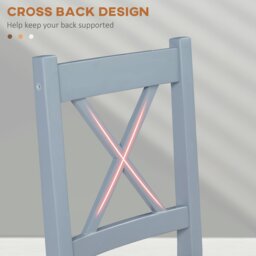 Rackhams Dining Chairs Set of 2, Pine Wood Frame, Cross Back for Kitchen Grey - Grey - thumbnail 5