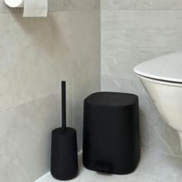 Rackhams Black Plastic Freestanding Toilet Brush and Holder - thumbnail 4