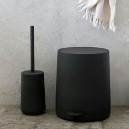 Rackhams Black Plastic Freestanding Toilet Brush and Holder - thumbnail 3