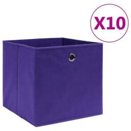 Rackhams Storage Boxes 10 pcs Non-woven Fabric 28x28x28 cm Purple - Purple - Non-woven fabric