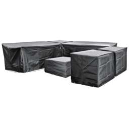 Rackhams Cozy Bay EZBreathe Malta 8 Seat Twin Chair Furniture Set Cover in Black - Black - thumbnail 1