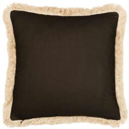 Rackhams Colonial Fringed Palm Tree Cushion Cover - Espresso - 45cm x 45cm - Espresso - 100% Polyester - thumbnail 2