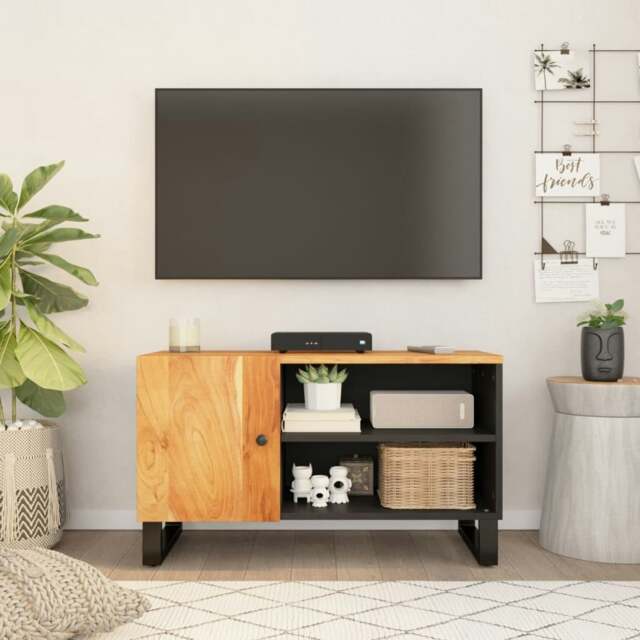Rackhams TV Cabinet 80x33x46 cm Solid Wood Acacia&Engineered Wood