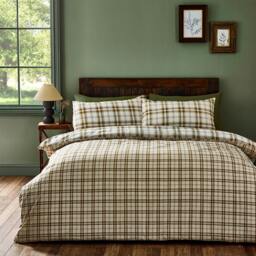 Rackhams Kelso Check Burnt Orange Duvet Cover Set - King - thumbnail 5