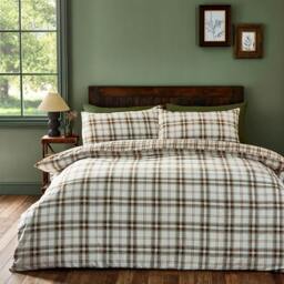Rackhams Kelso Check Burnt Orange Duvet Cover Set - King - thumbnail 1