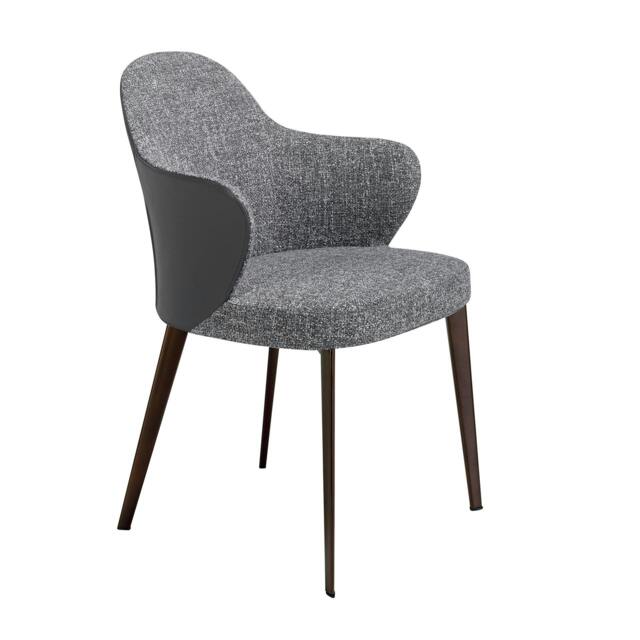 Rackhams Dark Grey Fabric and Leatherette Chair 4102 - image 1