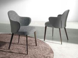 Rackhams Dark Grey Fabric and Leatherette Chair 4102 - thumbnail 3