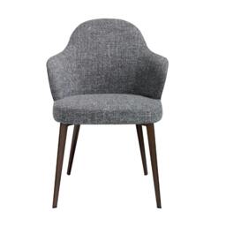 Rackhams Dark Grey Fabric and Leatherette Chair 4102 - thumbnail 2
