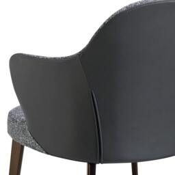 Rackhams Dark Grey Fabric and Leatherette Chair 4102 - thumbnail 5