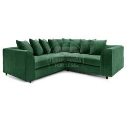 Rackhams Ferguson / Luxor Full Jumbo Cord Corner Sofa - Green - thumbnail 1