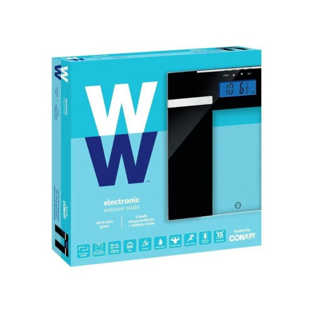 Rackhams Weight Watchers Ultra Slim Glass Electronic Body Analyser Bathroom Scale - Body Analyser Scale - Black - image 1