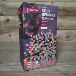 Rackhams 480 LED 38.3m Premier SupaBrights Indoor Outdoor Christmas Multi Function Mains Operated String Lights with Timer in Multicoloured - thumbnail 6