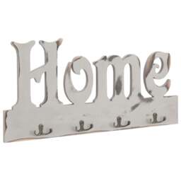 Rackhams Wall Mounted Coat Rack HOME 50x23 cm - White - MDF + copper hooks