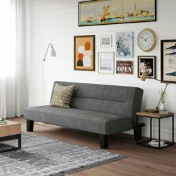 Rackhams Kebo Sofa Bed Sofa in Velvet Grey - Grey - thumbnail 3