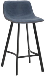 Rackhams Antico Fixed Height Bar Stool 66cm with Faux Leather Seat & Metal Legs - thumbnail 1