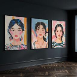 Rackhams Boho Wall Art - Set of 3 Boho Women Wall art Prints - A2 16.54 x 23.39 in / 42 x 59.4 cm - Satin Photo paper 280 gsm - Unframed - thumbnail 4