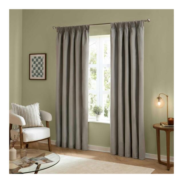 Rackhams Ultimate Velvet Pencil Pleat Curtains - Silver - 229cm x 137cm - Silver - 100% Polyester