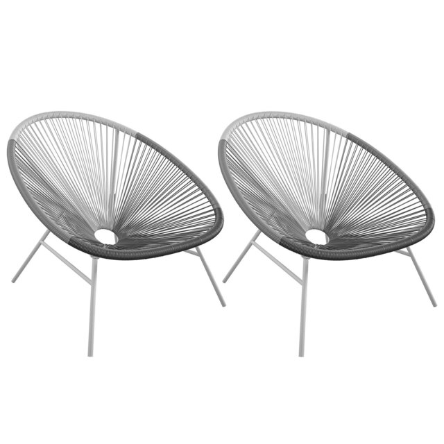 Rackhams Avo XL Lounge Chairs 2 pack in black - Black - image 1
