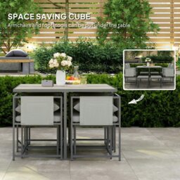 Rackhams 8 Seater Garden Dining Set, Cube Garden Furniture with Cushions - thumbnail 3