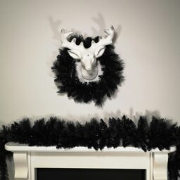 Rackhams 50cm Premier PVC Plain Black Tipped Artificial Christmas Halloween Wreath - thumbnail 6