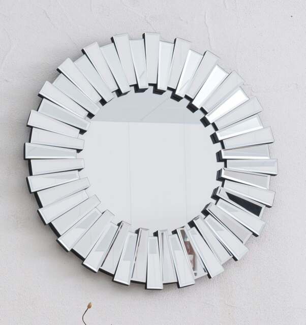Rackhams Decorative Round Sunburst Wall Mirror 60 or 80cm Unique 3D Effect Living Room - 60cm - image 1
