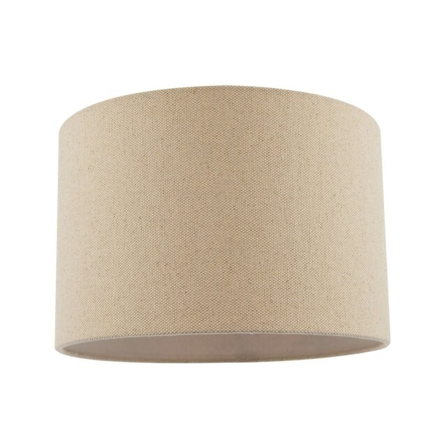 Rackhams Light Taupe Oatmeal Linen Fabric Drum Lamp Shade with Cotton Lining - image 1