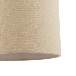 Rackhams Light Taupe Oatmeal Linen Fabric Drum Lamp Shade with Cotton Lining - thumbnail 5