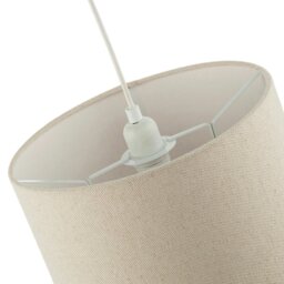 Rackhams Light Taupe Oatmeal Linen Fabric Drum Lamp Shade with Cotton Lining - thumbnail 4
