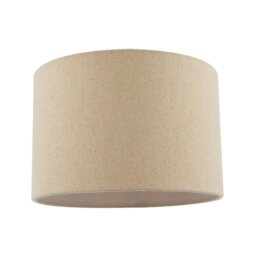 Rackhams Light Taupe Oatmeal Linen Fabric Drum Lamp Shade with Cotton Lining