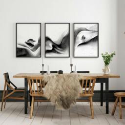 Rackhams Modern Wall Art Living Room - Set of 3 Asian Inspired Wall art Prints - A2 16.54 x 23.39 in / 42 x 59.4 cm - Matte Museum Quality Art Paper 290 gsm - White Frame - thumbnail 6