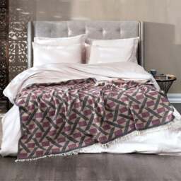 Rackhams Camden Soft Cotton Jacquard Throw - Marigold Orange on Taupe - thumbnail 5