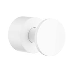 Rackhams Pair of Matt White Towel Hooks (19mm) Wall Mounted Bathroom Storage Round Robe Hooks Clothes Hanger Coat Peg - thumbnail 1
