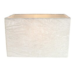 Rackhams Contemporary Designer Arctic White Crushed Velvet Fabric Rectangular Lamp Shade - thumbnail 2