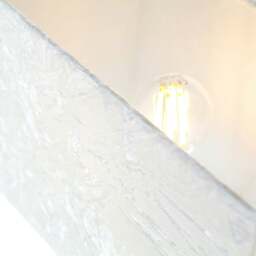 Rackhams Contemporary Designer Arctic White Crushed Velvet Fabric Rectangular Lamp Shade - thumbnail 3