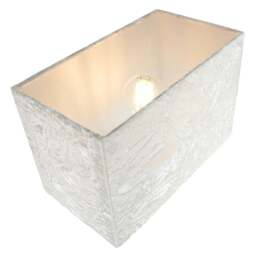 Rackhams Contemporary Designer Arctic White Crushed Velvet Fabric Rectangular Lamp Shade - thumbnail 4