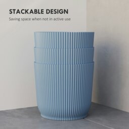 Rackhams Set of 2 Round Plant Pots Outdoor 22cm for Garden Decoration, Blue - Blue - 3 - Ф22 x 20Hcm - thumbnail 5