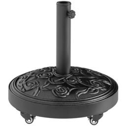 Rackhams Parasol Base with Wheels, Floral Rose Pattern - Black - thumbnail 2