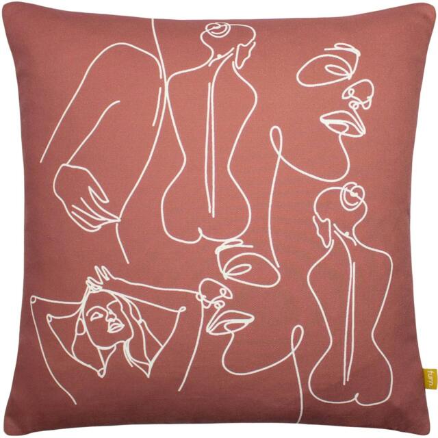 Rackhams Recycled Bodyart Cushion Cover - Red Clay - 43cm x 43cm - Red Clay - 100% Repreve Polyester - image 1