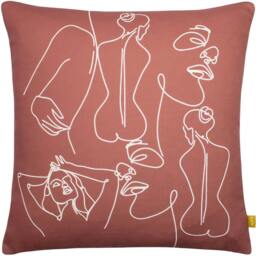 Rackhams Recycled Bodyart Cushion Cover - Red Clay - 43cm x 43cm - Red Clay - 100% Repreve Polyester