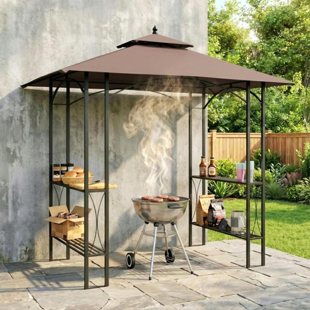 Rackhams 2.5x1.5m BBQ Tent Canopy Patio Outdoor Awning Gazebo Party Sun Shelter - image 1