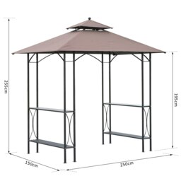 Rackhams 2.5x1.5m BBQ Tent Canopy Patio Outdoor Awning Gazebo Party Sun Shelter - thumbnail 6