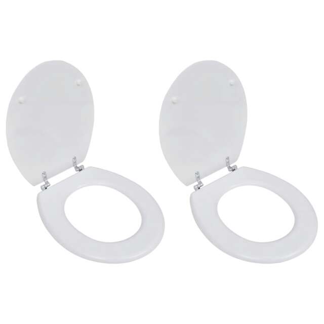 Rackhams Toilet Seats with Lids 2 pcs MDF White