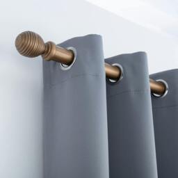Rackhams Ribbed Wooden Curtain Pole with Rings and Fittings, In a Variety of Colours and Sizes (35mm) (120cm, Antique Gold) - thumbnail 3