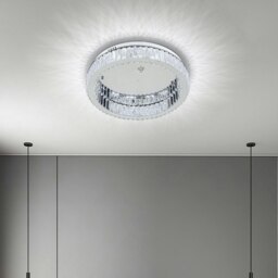 Rackhams 50cm Dia Modern Round Crystal Ceiling Light - thumbnail 1