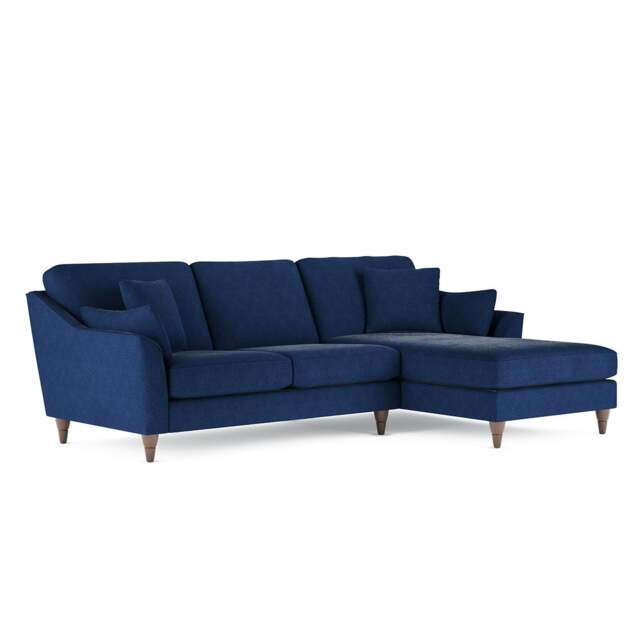 Rackhams Hepburn Large L Shaped Fabric Corner Sofa - Navy Blue - Right Hand Facing - image 1