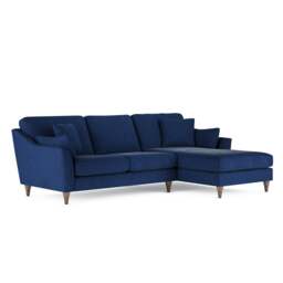 Rackhams Hepburn Large L Shaped Fabric Corner Sofa - Navy Blue - Right Hand Facing - thumbnail 1