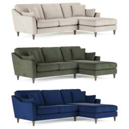 Rackhams Hepburn Large L Shaped Fabric Corner Sofa - Navy Blue - Right Hand Facing - thumbnail 2