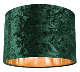 "Rackhams Modern Green Crushed Velvet 12"" Table/Pendant Lamp Shade with Shiny Copper Inner"