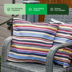 Rackhams Pair of Outdoor Scatter Cushions – Striped Design - thumbnail 3